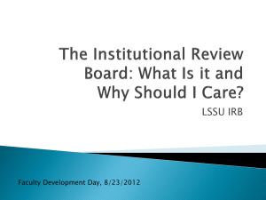 LSSU IRB Faculty Development Day, 8/23/2012