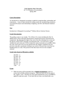 Lake Superior State University Course Description AC 133 Principles of Accounting II