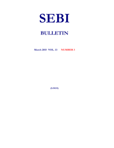 SEBI BULLETIN March 2015   VOL. 13 NUMBER 3