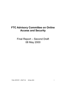 FTC Advisory Committee on Online Access and Security – Second Draft