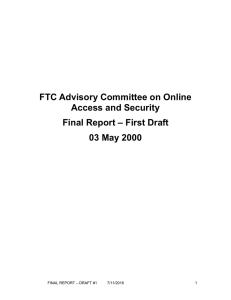 FTC Advisory Committee on Online Access and Security – First Draft