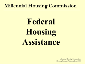 Federal Housing Assistance Millennial Housing Commission