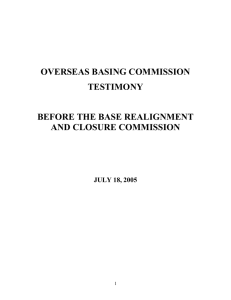 OVERSEAS BASING COMMISSION TESTIMONY  BEFORE THE BASE REALIGNMENT
