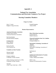 Appendix A  National Tax Association Communications and Electronic Commerce Tax Project