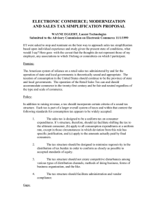 ELECTRONIC COMMERCE; MODERNIZATION AND SALES TAX SIMPLIFICATION PROPOSAL