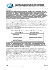 PROPOSAL to Address Issues of State and Local Taxation of... Transactions for the Advisory Commission on Electronic Commerce