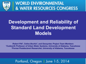 Development and Reliability of Standard Land Development Models