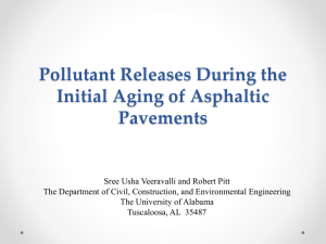 Pollutant Releases During the Initial Aging of Asphaltic Pavements