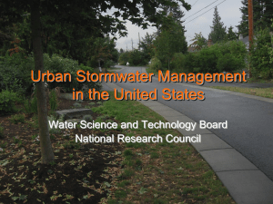 Urban Stormwater Management in the United States Water Science and Technology Board