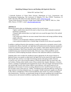 Identifying Pathogen Sources and Dealing with Squirrely Data Sets  Robert Pitt