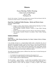 Minutes  Focus Meeting: Public Housing A Spectrum of Challenges