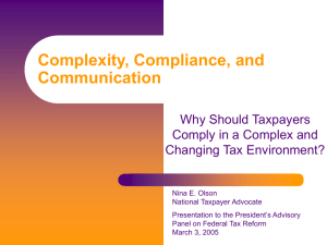 Complexity, Compliance, and Communication Why Should Taxpayers Comply in a Complex and