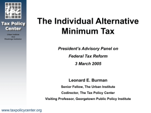 The Individual Alternative Minimum Tax Tax Policy Center