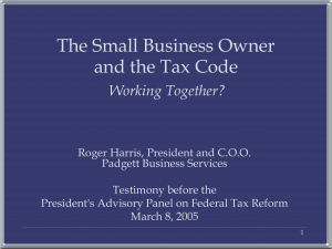 The Small Business Owner and the Tax Code Working Together?