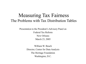 Measuring Tax Fairness The Problems with Tax Distribution Tables
