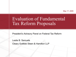 Evaluation of Fundamental Tax Reform Proposals
