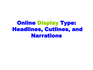 Online Type: Headlines, Cutlines, and Narrations