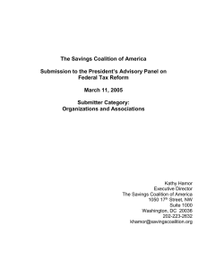 The Savings Coalition of America Federal Tax Reform