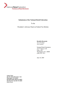 Submission of the National Retail Federation To the
