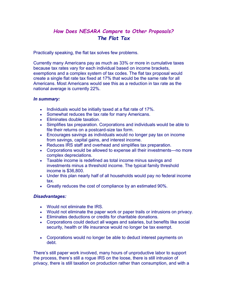 Flat Tax Chart