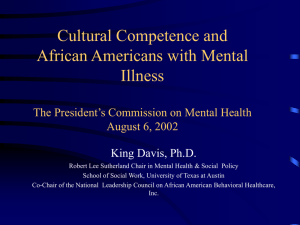 Cultural Competence and African Americans with Mental Illness