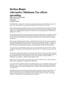 Alternative Minimum Tax effects spreading