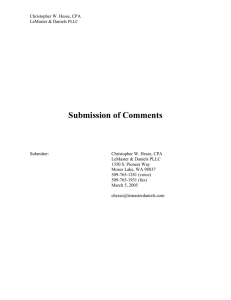 Submission of Comments