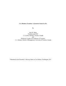 U.S. Business Taxation: A System in Need of a Fix By