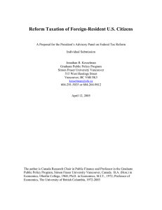Reform Taxation of Foreign-Resident U.S. Citizens