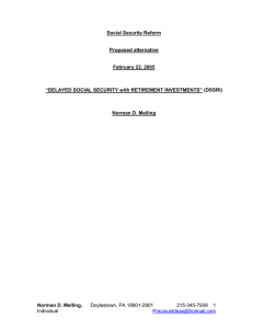 Social Security Reform  Proposed alternative February 22, 2005