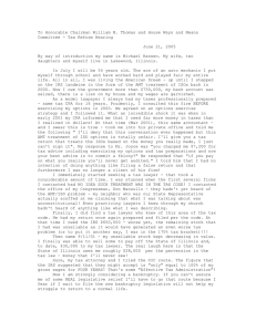 To Honorable Chairman William M. Thomas and House Ways and... Committee - Tax Reform Hearing  June 21, 2005