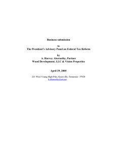 Business submission  to The President’s Advisory Panel on Federal Tax Reform