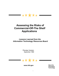 Assessing the Risks of Commercial-Off-The Shelf Applications