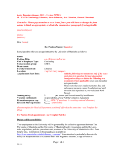 Letter Template (January 2015 – Version 2015/01)