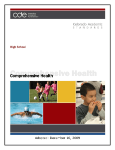 Comprehensive Health  High School Adopted: December 10, 2009