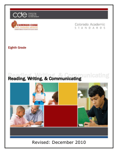 Reading, Writing, &amp; Communicating Revised: December 2010  Eighth Grade