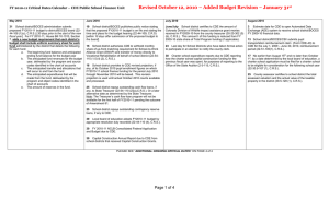 Revised October 12, 2010 – Added Budget Revision – January...  FY 2010-11 Critical Dates Calendar – CDE Public School Finance... st