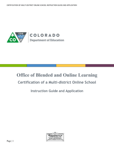 Office of Blended and Online Learning  Instruction Guide and Application