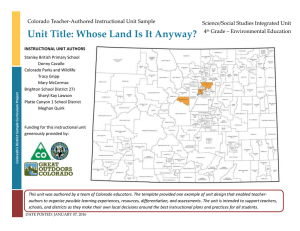 Colorado Teacher-Authored Instructional Unit Sample Science/Social Studies Integrated Unit 4