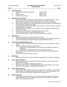 University of Manitoba LIGHTING CONTROL EQUIPMENT- Section 16510