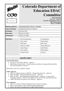 Colorado Department of Education EDAC Committee EDAC