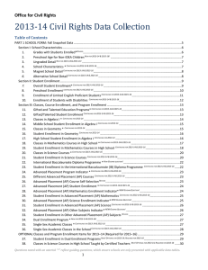 2013-14 Civil Rights Data Collection Office for Civil Rights Table of Contents