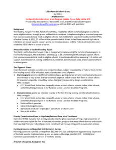 USDA Farm to School Grants Brief Summary  Background
