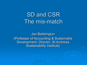 SD and CSR The mis-match