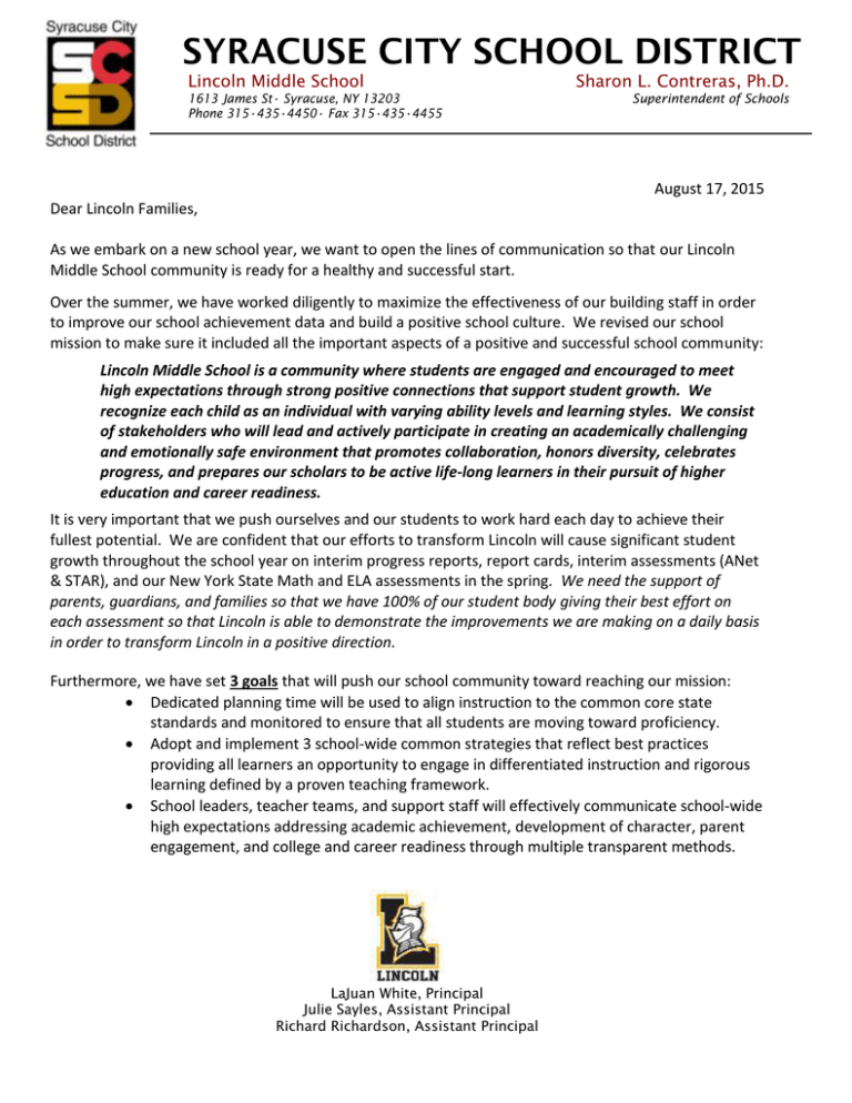 SYRACUSE CITY SCHOOL DISTRICT