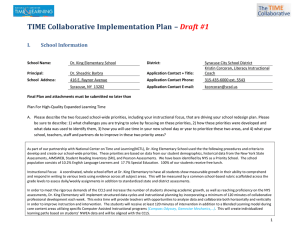TIME Collaborative Implementation Plan –  Draft #1 I.