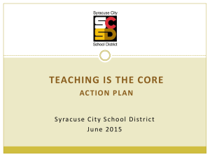 TEACHING IS THE CORE ACTION  PLAN
