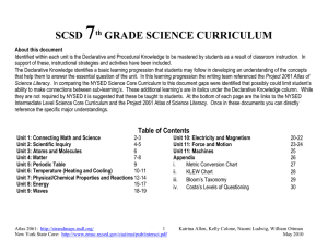 7  SCSD GRADE SCIENCE CURRICULUM
