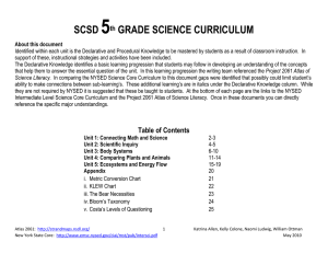 5 SCSD GRADE SCIENCE CURRICULUM th