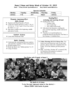 Room 2 News and Notes Week of October 19, 2015